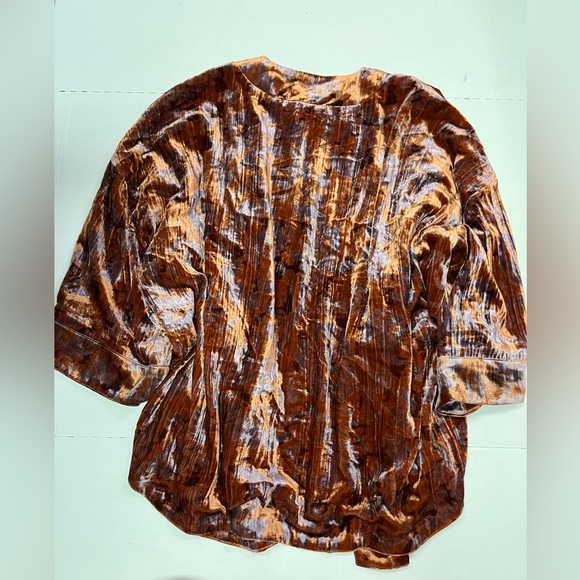 ANTHROPOLOGIE Esme Velvet Kimono Jacket Copper Purple small - Picture 3 of 5